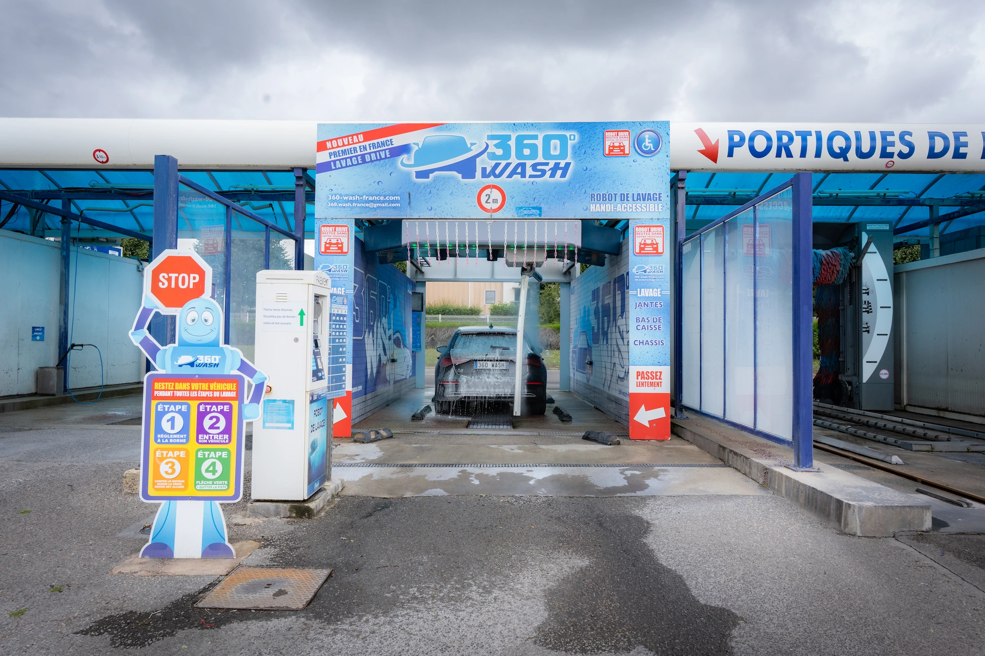 Vehicle being washed
